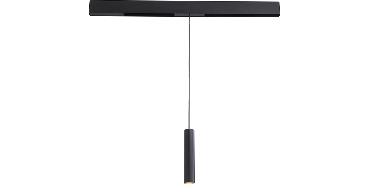 TechoLED Magnetic Track System - Pendant Cylinder Module LED luminaire - Black Option