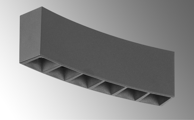 TechoLED Magnetic Curved Track System - Curved Louvre Linear Spotlight Module 8W LED luminaire - Dark Option