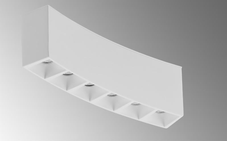 TechoLED Magnetic Curved Track System - Curved Louvre Linear Spotlight Module 8W LED luminaire - White Option