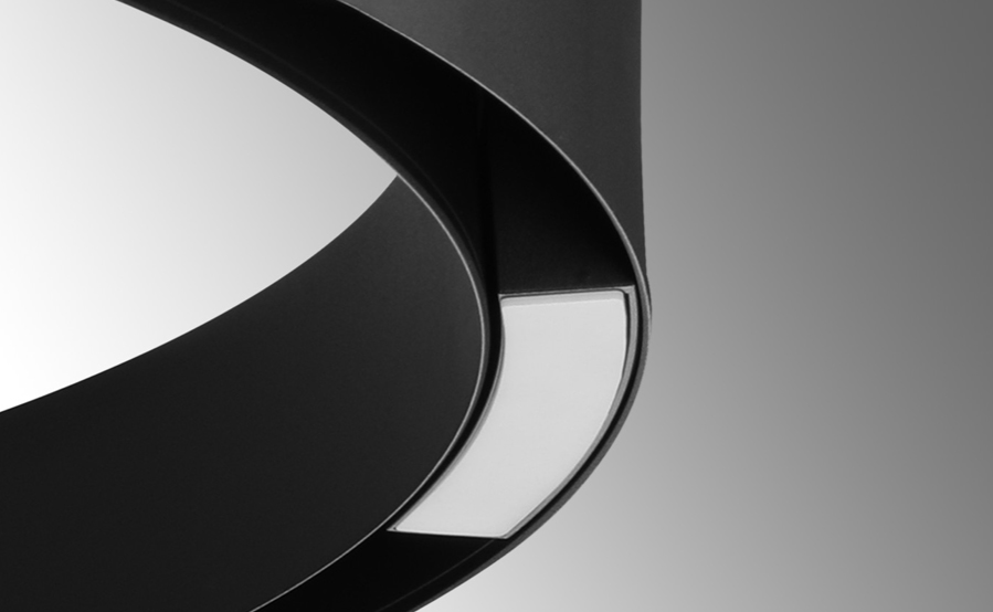 TechoLED Magnetic Curved Track System - Curved Solid Linear Spotlight Module LED luminaire - Black Option