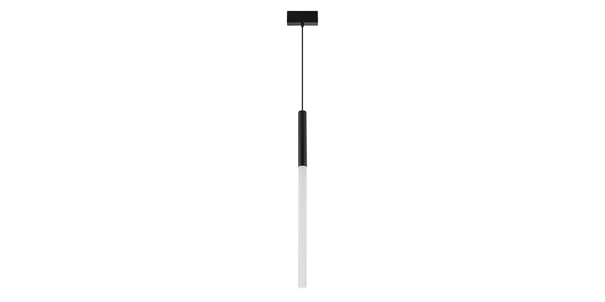 TechoLED Magnetic Track System - Pendant Module - Cylinder Drop Lens LED luminaire - Black Option