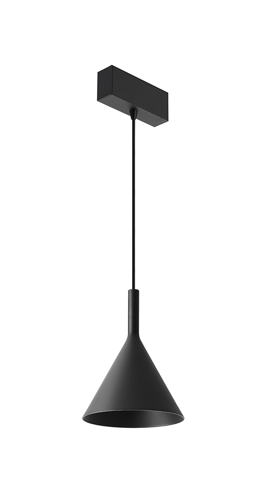TechoLED Magnetic Track System - Pendant Module - Cone LED luminaire - Black Option