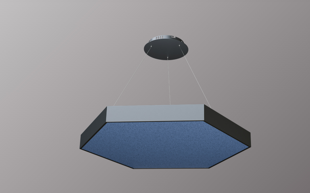 TechoLED Acoutic Series pendant hexagon shaped acoustic LED luminaire