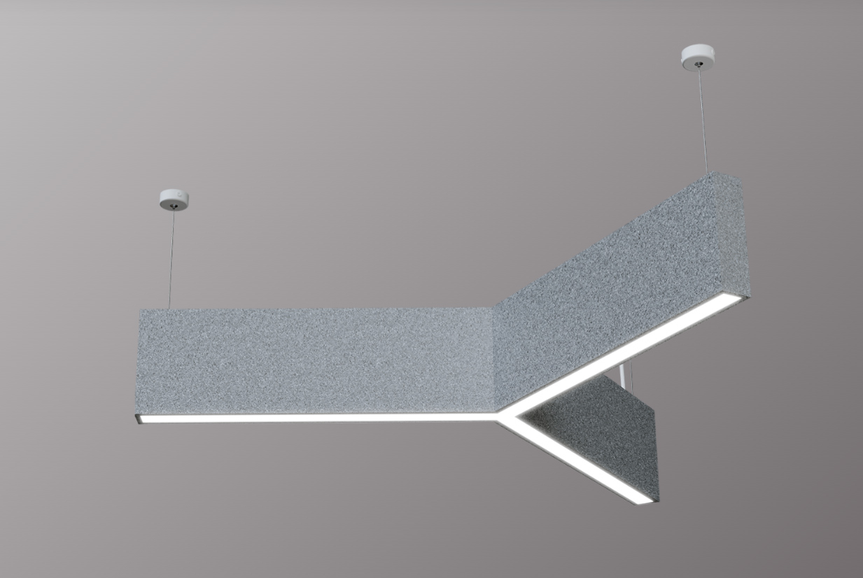 TechoLED Acoutic Series pendant y-shaped non-acoustic LED luminaire