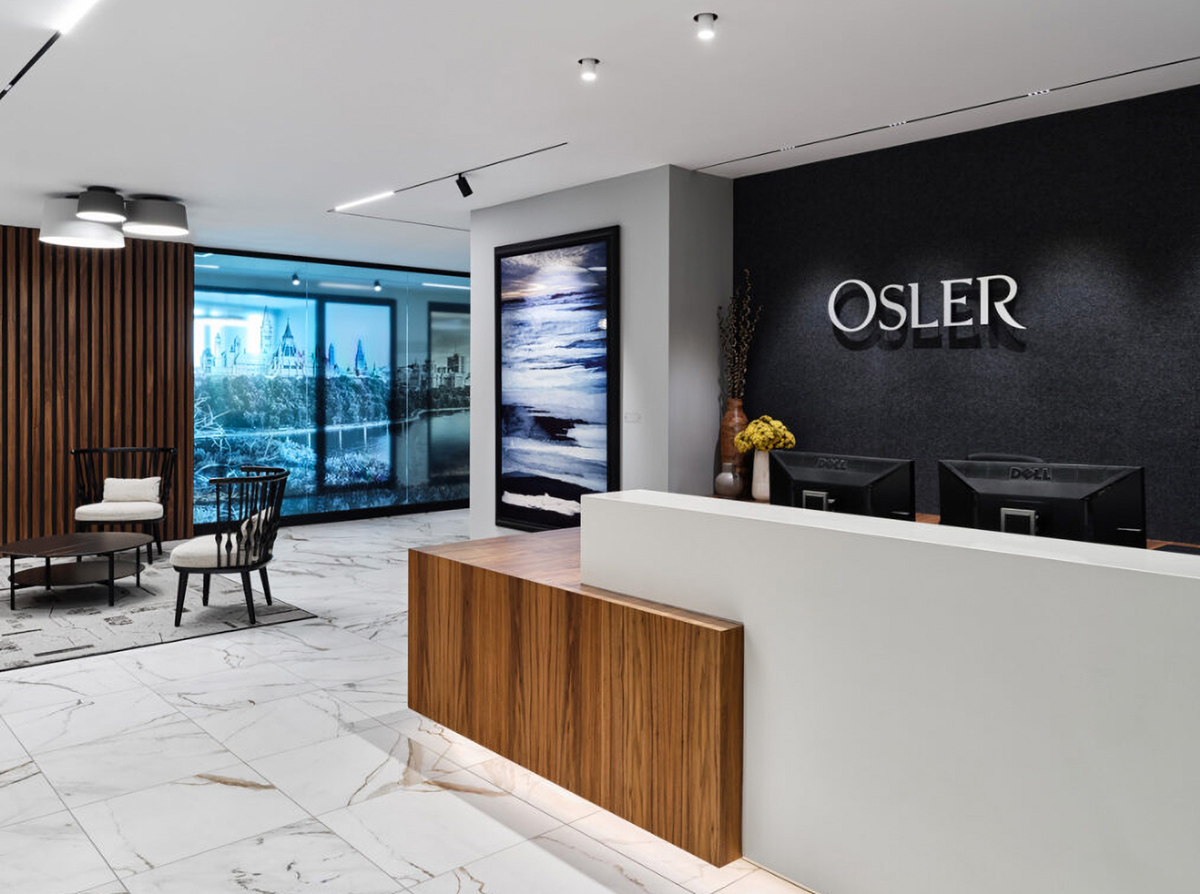 TechoLED Magnetic Track System LED Luminaire with multiple options of modules in Osler office