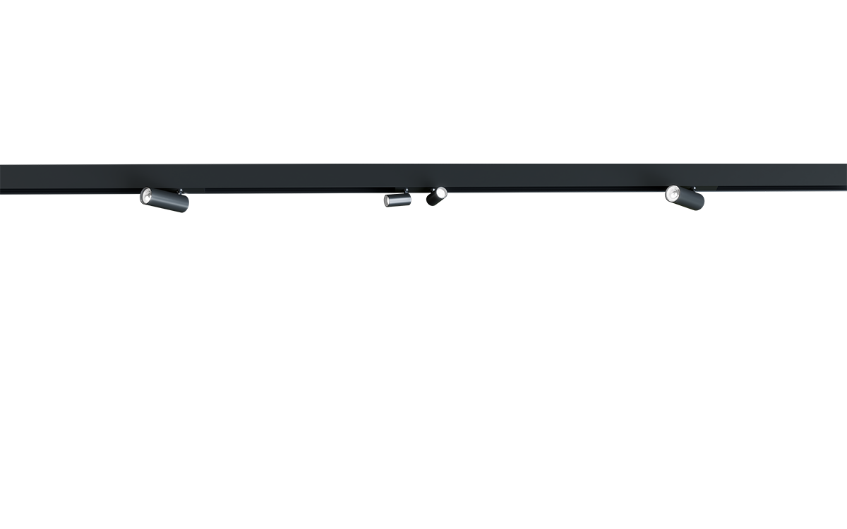 TechoLED Magnetic Track System - Adjustable Spotlight Small Modules 5W and 10W LED luminaires - Black Option