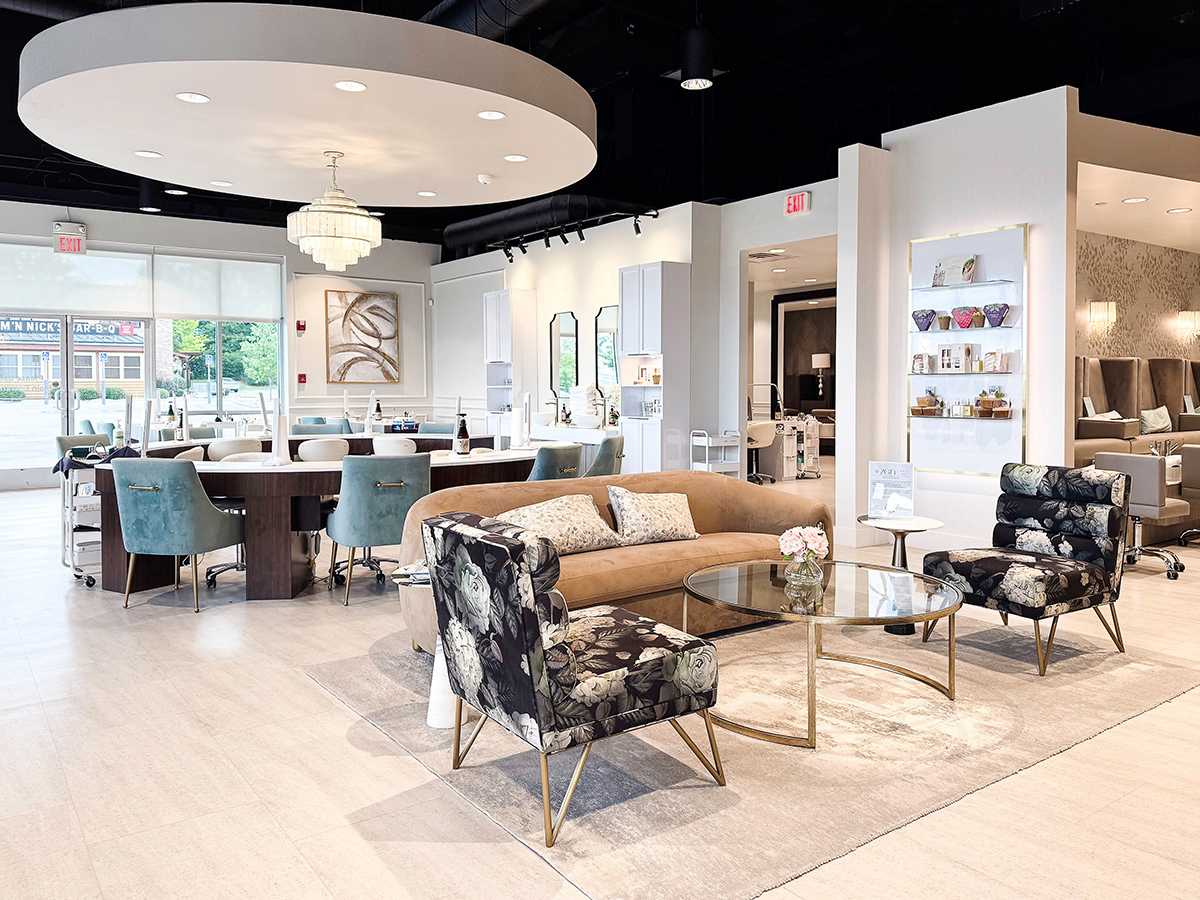 TechoLED Magnetic Track System LED Luminaire with multiple options of modules in showroom